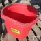 Red Plastic Flat Back Livestock Feed Bucket