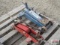 Pair Of Rolling Hydraulic...Floor Jacks, Only 1 Handle, Red & Blue