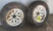 Pair Of Trailer White Steel Wheels 5 Bolt With Tires 5.3-12