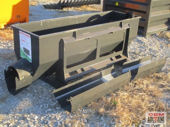 New Landhonor 1/2 Yd Auger Mixing & Discharge Bucket, Left Or Right Side Discharge With Chute