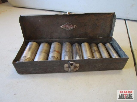 S-K 1/2" Deep Well Socket Set 1/2", 9/16", 5/8", 13/16", 15/16", 1", 1 1/8"- NOTE The 13/16" Snap On