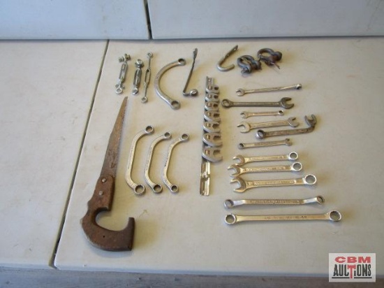 Crowfoot Sockets, Hand Saw, Clevis Shackles, Bend Wrenches, Cable Turn Buckles
