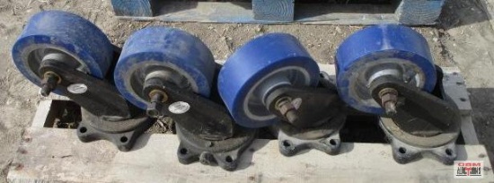 4-Heavy Duty Swivel Blue Castors 3"x7"