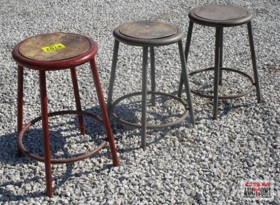 3 Metal Shop Stools