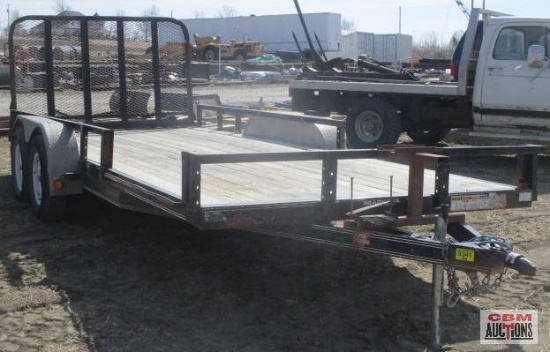 2018 PJ 83"x18' Tandem Axle Trailer 2-3,500 Axles With Brakes, Flip Up Mesh Lawn Care Gate, Spring