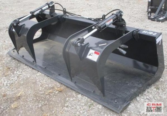 New Stout Skid Steer Industrial...Grapple Bucket 84" Flat Bottom,...Double Grapple, Complete With Ho