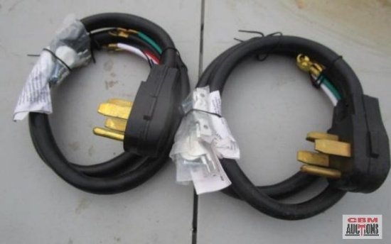 2 Electrical Replacement Cords, 4 Prong 220 Volt, New