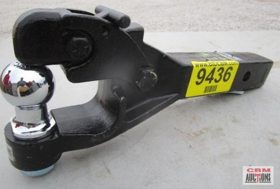 New Reese Pintle 1 7/8" Ball Combination Receiver Hitch with Pin, Fits 2" Receiver 12,000 LB