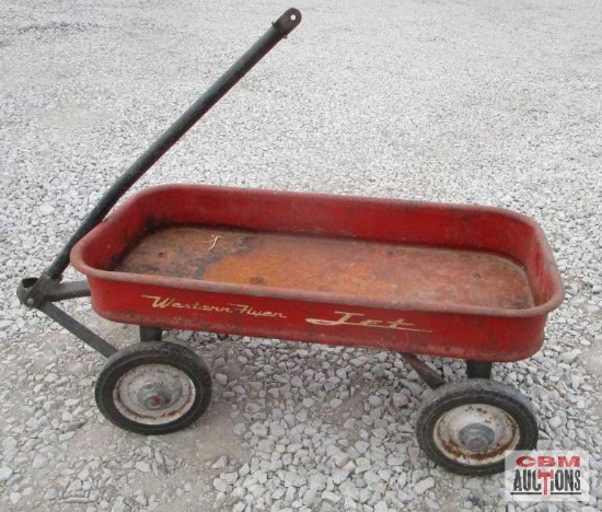 Vintage Jet, Western Flyer Red Wagon, Handle Not Complete