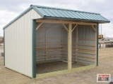 New 9'x12' Horse / Cattle / Livestock Shed, Treated Skids, Truss Roof, Metals Screwed On, Inside Rub