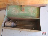 Vintage Metal Oil Can & Metal Tool Box