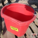 Red Plastic Flat Back Livestock Feed Bucket