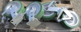 4-Heavy Duty Swivel Green Castors 2