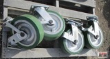 4-Heavy Duty Swivel Green Castors 2