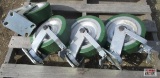 4-Heavy Duty Swivel Green Castors 2