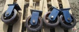 4-Heavy Duty Fixed Black...Castors 3 1/2