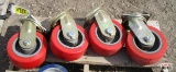 4-Heavy Duty Swivel Red Castors 4