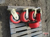 5-Heavy Duty Swivel Red Castors 4