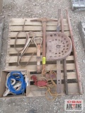 Wheelbarrow...Hands, Pick Ax, Rope Wire Stretcher, Livestock Ropes, Horse Saddle Stirrups, Antique