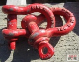 Pair Of Crosby Lifting Shackle Screw In Pin-Orange