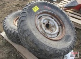 Pair Tires With Steel Truck Wheels 5 Bolt x 5 1/2...