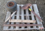 Lot Of Vintage Items, Tractor Seat, 2 Tires & Wheels, Horse Equipment