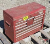 Red Craftsman Toolbox With Drawers and Top Lid
