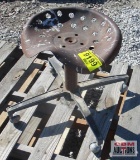 Homemade Shop Stool on Wheels with vintage Tractor Seat