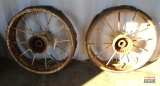 2-Antique Steel Wheels 28