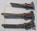 Vintage Old School Adjustable Pipe Wrenches