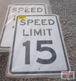 Pair of 15 MPH Speed Limit Signs