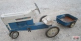 Diecast Ford Commander 6000 Toy Pedal Tractor and Wagon, Looks To Be Original Paint and Decals