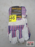 Bundle of Cowhide Leather Work Gloves Size Large