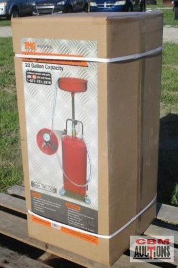 Unused TMG-OD20 20-Gallon Oil Drainer with Evacuation Hose Features: Used to drain oil or hydraulic