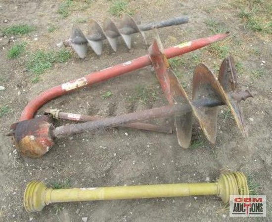 Rhino Tractor Posthole Digger Auger, 18" & 12" Auger Bits