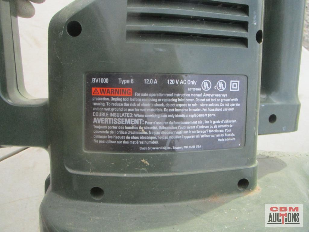 Black & Decker Leaf Vac'N'Mulch Blower Vortex Vacuum BV1000 120VAC