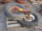 Pair of tire & wheels with axle spindles