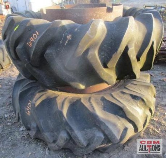Rear tractor tires 18.4-38 clamp on dual wheels