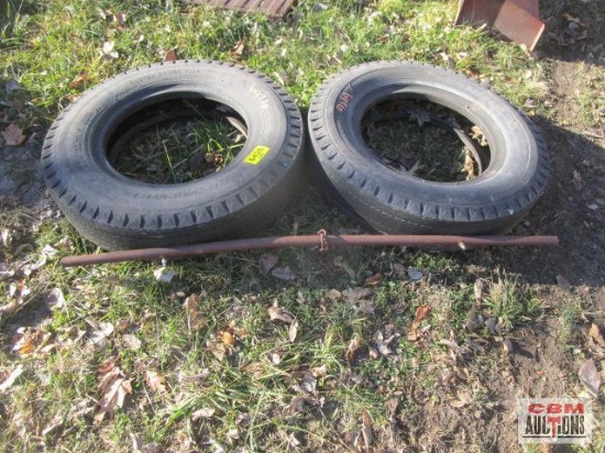 Tire style pasture drag and manure buster with 2 8.25-20 tires