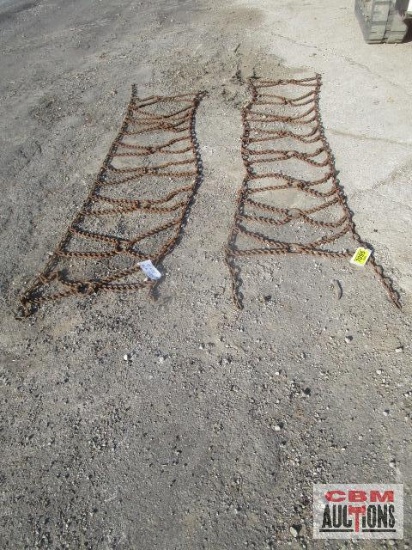 Pair of rear tractor chains 28"x10'