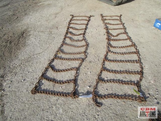 Pair of rear tractor chains 18"x8'