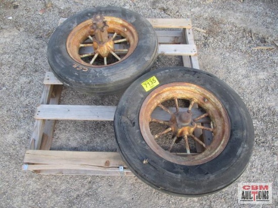Pair of 6.50-16 spoke steel wheels