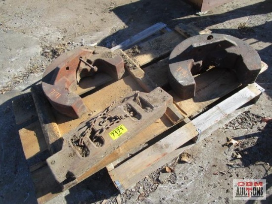 Front tractor bolt on weight & 2 other weights