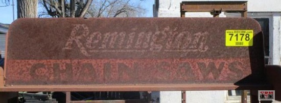 Vintage Remington chainsaw display signage rack