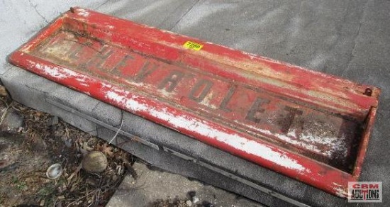 Chevrolet truck tailgate, looks to be a 1958-1966 and very good shape for the age