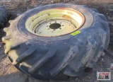 Rear tractor tire 16.9-26 on rim