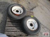 Pair of implement wheels and 11L-15SL tires