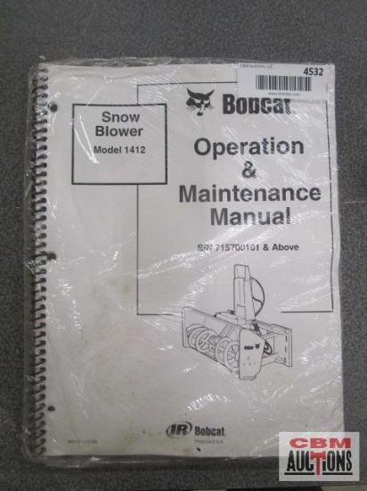 Bobcat 1412 Snow Blower Operation & Maintenance Manual