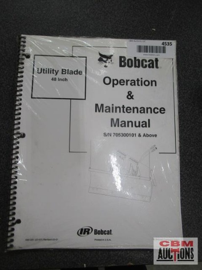 Bobcat 48" Utility Blade Operation & Maintenance Manual