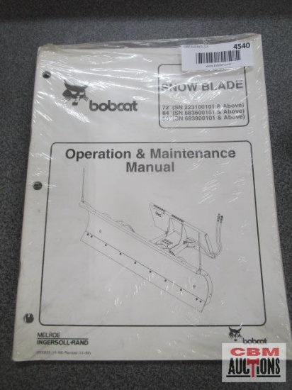 Bobcat Snow Blade Operation & Maintenance Manual